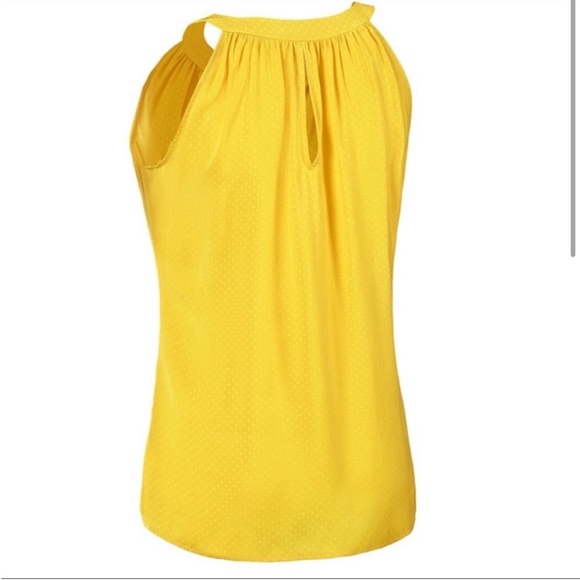 🎃CAbi Yellow French Dot Halter Neck Tank Top Medium - Picture 4 of 15